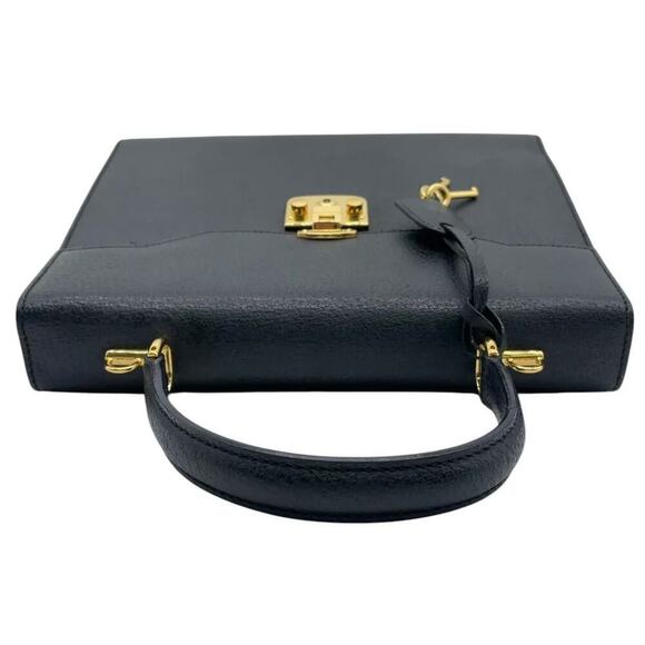 Gucci Vintage Leather Black Antique Gold Hardware 2Way Bag W/Dust bag - Picture 11 of 16